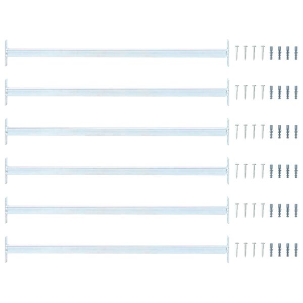 vidaXL Justerbar vinduessikkerhedsbar 6 pcs S&oslash;lv St&aring;l