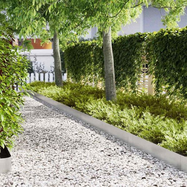 vidaXL Plænekant 50 pcs Sølv 100 x 0.05 x 20 cm Rustfrit stål