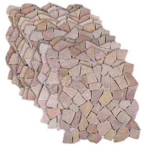 vidaXL Mosaik Fliser R&oslash;d 30 x 30 cm Marmor