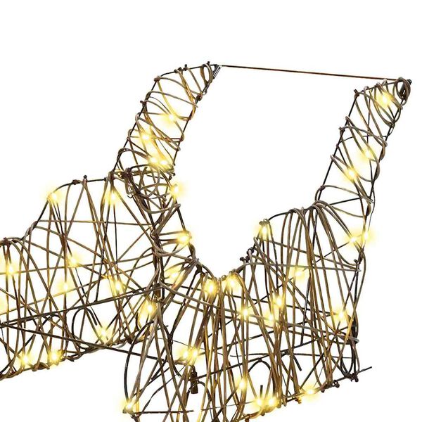 vidaXL Rensdyr Trækker Slæde Varm hvid 52.5 x 28 x 32.5 cm Rattan