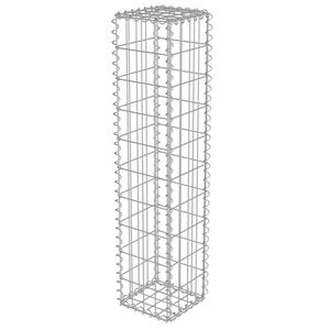 vidaXL gabionv&aelig;g med d&aelig;ksler galvaniseret st&aring;l 20 x 20 x 100 cm