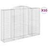 vidaXL buede gabionkurve 10 stk. 300x50x200/220 cm galvaniseret jern
