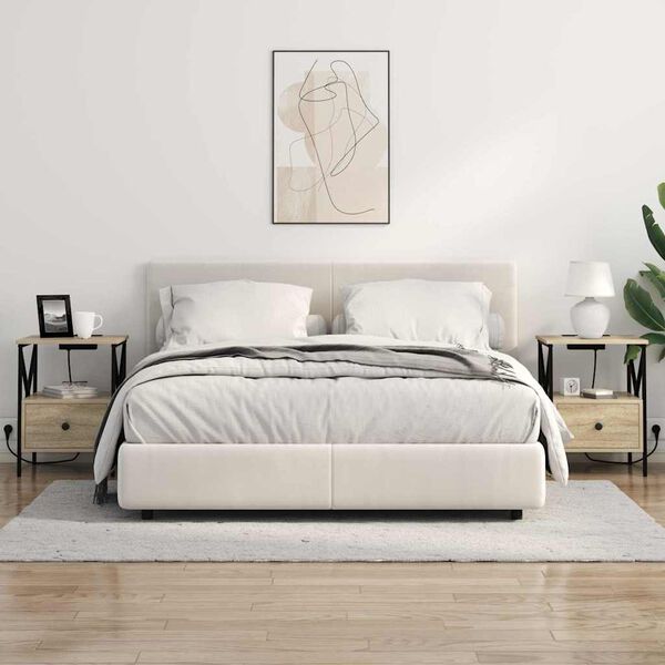 vidaXL Natskab 2 pcs Sonoma eg 41,5 x 40,5 x 55 cm Konstrueret tr&aelig;