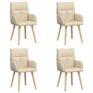 vidaXL Spisestole 4 stk. Stof Cremefarvet 60 x 56 x 96 cm