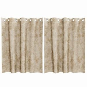 vidaXL Velour Gardiner 2 stk. Creme 140 x 140 cm Fl&oslash;jl