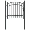 vidaXL Hegnport med lås Grå 100 x 100 cm Pulverlakeret Stål