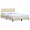 vidaXL sengeramme uden madras Hanko 140x200 cm stof cremefarvet