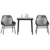 vidaXL 3 dele spisebordss&aelig;t til haven m. hynder polyrattan glas sort