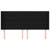 vidaXL sengegavl med kanter 183x16x118/128 cm stof sort