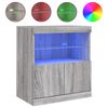 vidaXL sk&aelig;nk med LED-lys 60x37x67 cm gr&aring; sonoma-eg