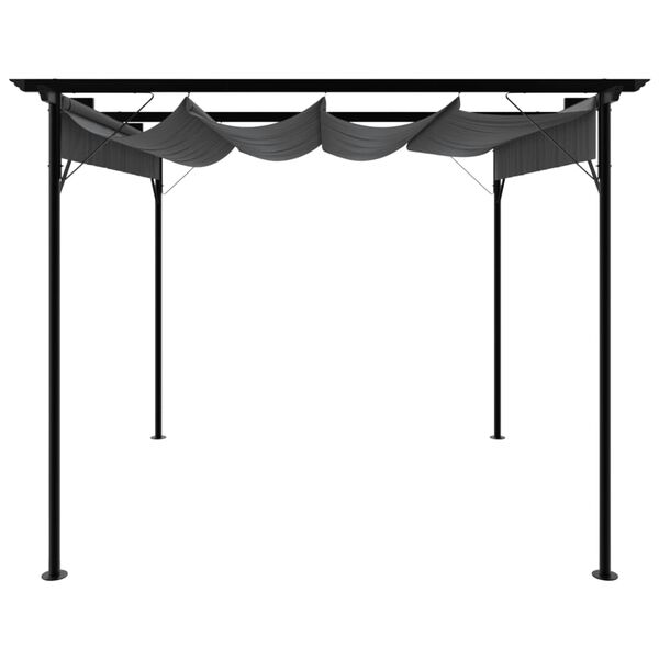 vidaXL pergola med sammenrulleligt tag 3x3 m 180 g/m² antracitgrå