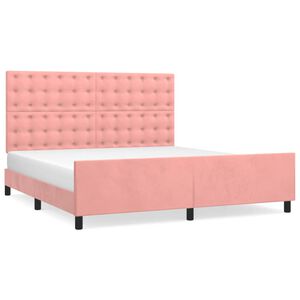 vidaXL sengeramme med sengegavl 180x200 cm fl&oslash;jl pink