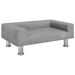 vidaXL hundeseng 70x45x26,5 cm velour lysegr&aring;
