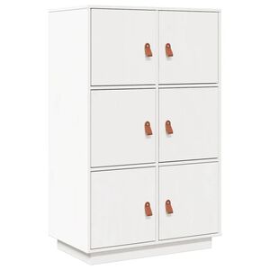 vidaXL h&oslash;jskab 67x40x108,5 cm massivt fyrretr&aelig; hvid