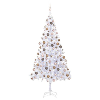 vidaXL kunstigt juletræ med lys og kuglesæt 210 cm 910 grene