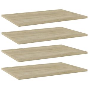 vidaXL boghylder 4 stk. 60x40x1,5 cm konstrueret tr&aelig; sonoma-eg