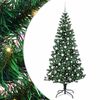 vidaXL Kunstig Forbelyst Juletr&aelig; med stativ Gr&oslash;n 210 cm PVC og metal