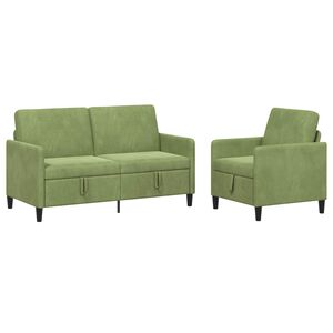 vidaXL Sofa s&aelig;t med opbevaring 2 stk. Lys gr&oslash;n Polyester