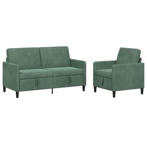 vidaXL Sofa s&aelig;t med opbevaring 2 stk. Havgr&oslash;n Polyester