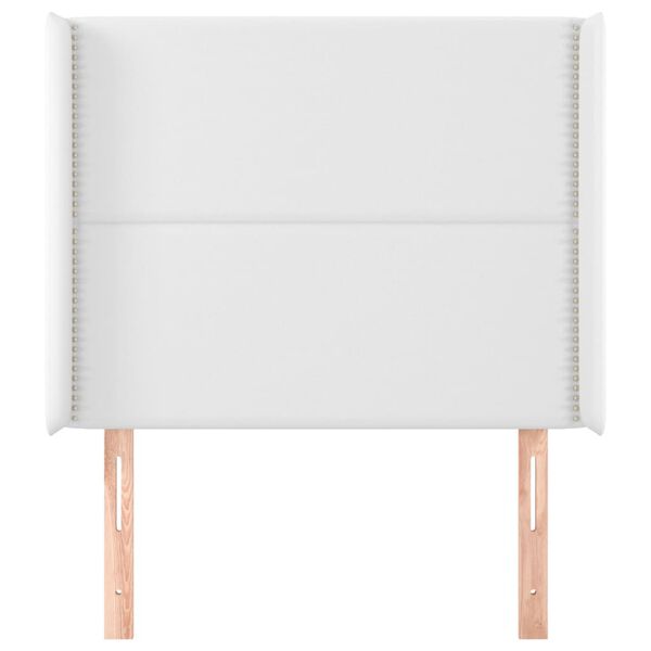 vidaXL sengegavl med kanter 83x16x118/128 cm kunstlæder hvid