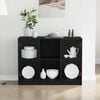 vidaXL Sideboard Sort eg 102 x 37 x 75.5 cm Konstrueret træ