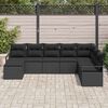 vidaXL Havesofa Sæt 8 pcs Sort Poly rattan