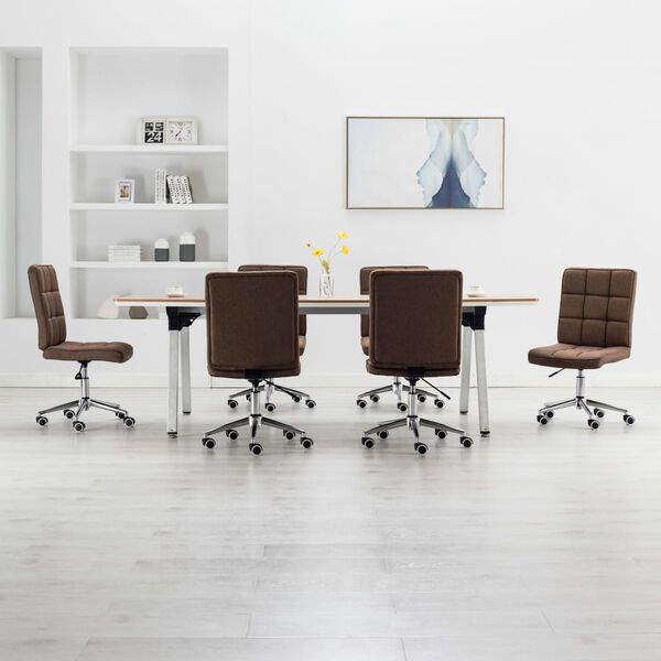 vidaXL spisebordsstole 6 stk. stof brun