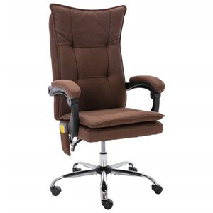 vidaXL kontorstol med massagefunktion stof brun