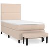 vidaXL kontinentalseng 80x200 cm kunstl&aelig;der cappuccinofarvet