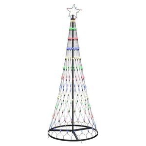 vidaXL LED juletr&aelig; Flerfarvet 184,5 cm Metal