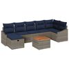 vidaXL Havesofa S&aelig;t med pude med opbevaring 8 pcs Gr&aring; Poly rattan