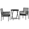 vidaXL Have Bistro S&aelig;t 3 pcs Sort polyrattan