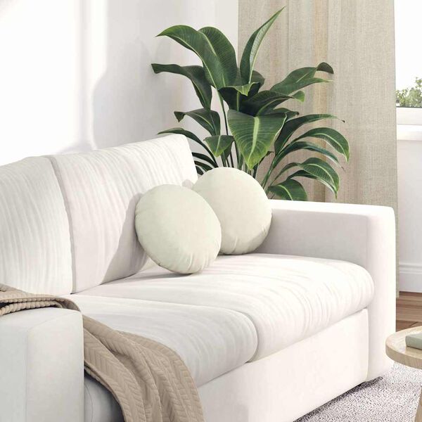 vidaXL S&aelig;depuder 2 pcs Creme &Oslash; 40 x 13 cm Fl&oslash;jl