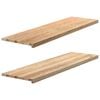 vidaXL vindueskarme 2 stk ubehandlet 140x40x2 cm massivt egetr&aelig;