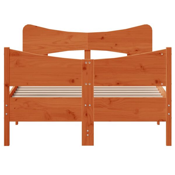 vidaXL sengeramme uden madras 120x200 cm massivt fyrretr&aelig; gyldenbrun