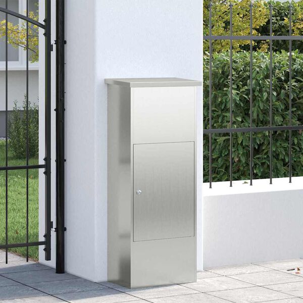 vidaXL Pakke drop boks Sort 44,5 x 29 x 110,5 cm Galvaniseret st&aring;l