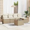 vidaXL Sofa S&aelig;t med pude 6 pcs Beige og creme polyrattan