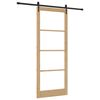 vidaXL Skyded&oslash;r Naturlig og sort 93 x 232 cm Massivt fyrretr&aelig; og glas
