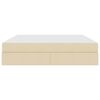 vidaXL Seng med opbevaring og madras Creme 160 x 200 cm Polyester
