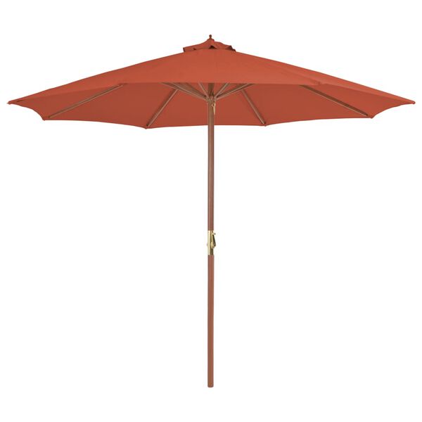 vidaXL parasol 300 cm tr&aelig;stang terracottafarvet