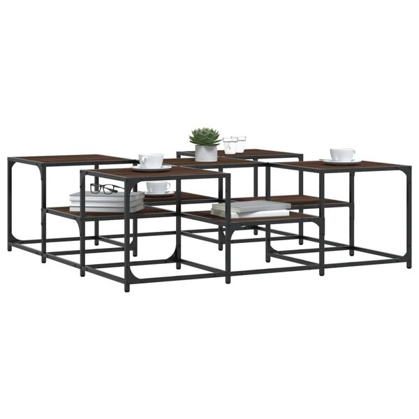 vidaXL sofabord 121x121x40 cm konstrueret tr&aelig; brun egetr&aelig;sfarve