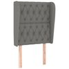 vidaXL sengegavl med kanter 83x23x118/128 cm stof m&oslash;rkegr&aring;