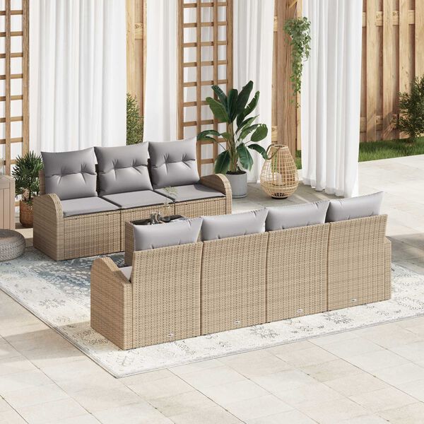 vidaXL Havesofa S&aelig;t Beige 55 x 55 x 37 cm polyrattan