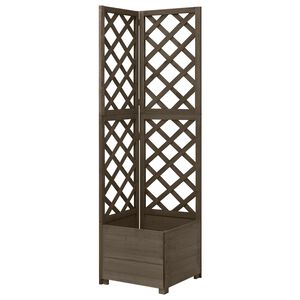 vidaXL espalier med plantekasse til hj&oslash;rne 40x40x150 cm grantr&aelig; gr&aring;