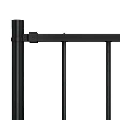 vidaXL hegnspanel med stolper 1,7 x 1,25 m pulverlakeret stål sort