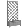 vidaXL plantekasse med espalier gr&aring; 75 x 35 x 150 cm massivt grantr&aelig;
