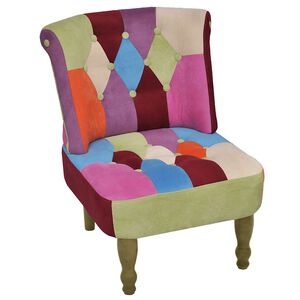 vidaXL fransk stol med patchwork-design stof