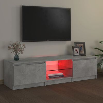vidaXL tv-bord med LED-lys 140x40x35,5 cm betongrå