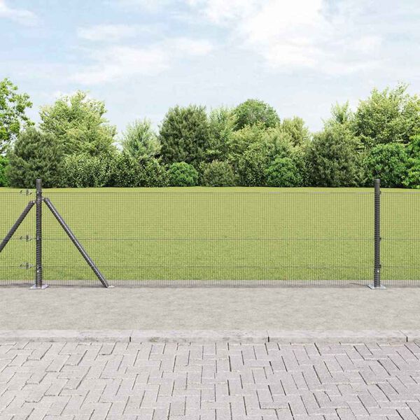 vidaXL Hegnsp&aelig;l Gr&aring; 10 x 0,4 m (12 x 12 mm net) St&aring;l og PVC