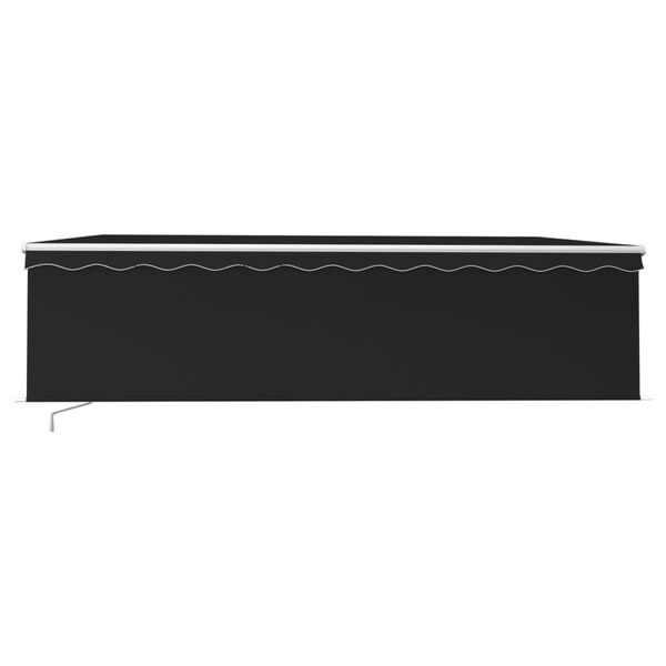 vidaXL markise m. gardin 5x3 m manuel betjening antracitgr&aring;